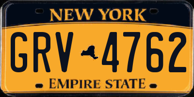 NY license plate GRV4762