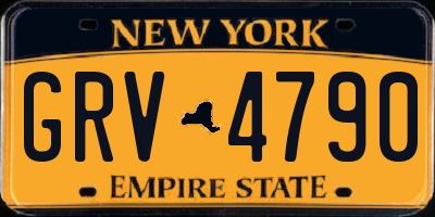 NY license plate GRV4790