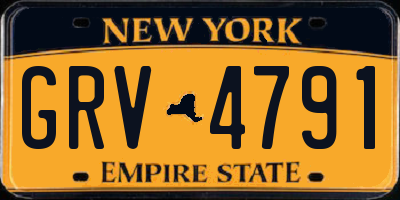 NY license plate GRV4791