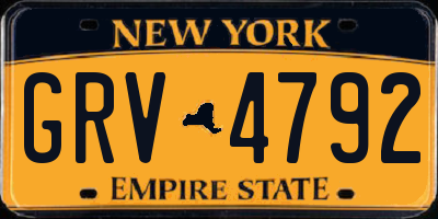 NY license plate GRV4792