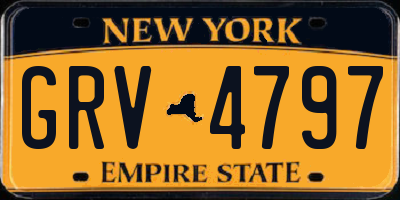 NY license plate GRV4797