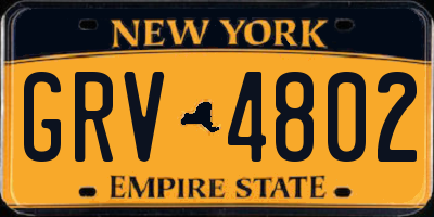 NY license plate GRV4802