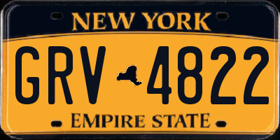 NY license plate GRV4822