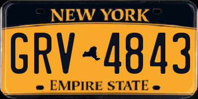 NY license plate GRV4843