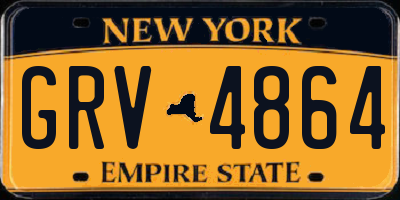 NY license plate GRV4864