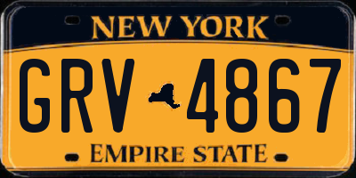 NY license plate GRV4867