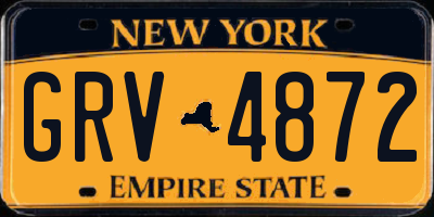 NY license plate GRV4872