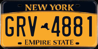NY license plate GRV4881