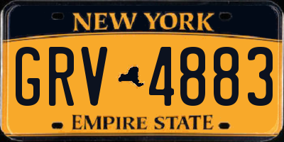 NY license plate GRV4883