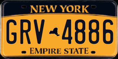 NY license plate GRV4886
