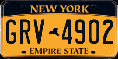 NY license plate GRV4902