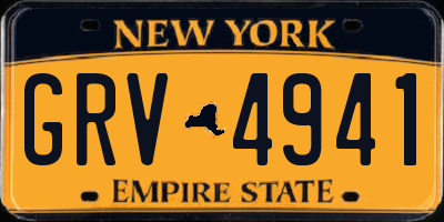 NY license plate GRV4941
