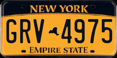NY license plate GRV4975