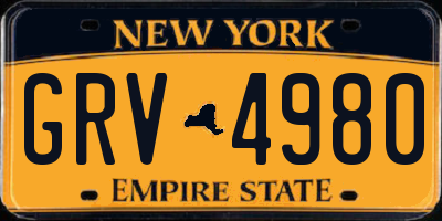 NY license plate GRV4980