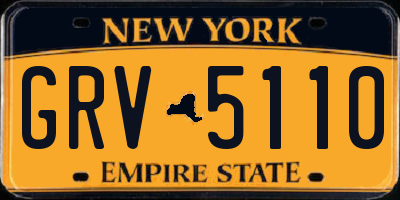 NY license plate GRV5110