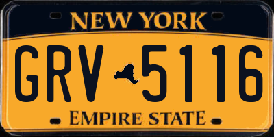 NY license plate GRV5116