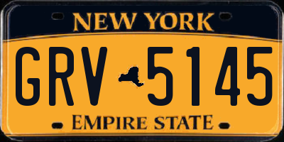 NY license plate GRV5145