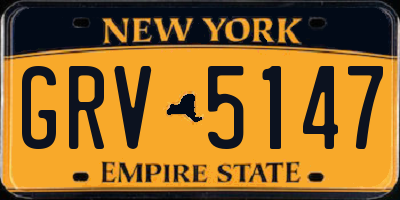 NY license plate GRV5147