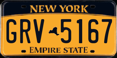NY license plate GRV5167