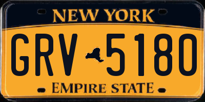 NY license plate GRV5180