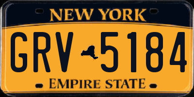 NY license plate GRV5184