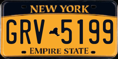 NY license plate GRV5199