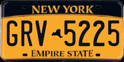 NY license plate GRV5225