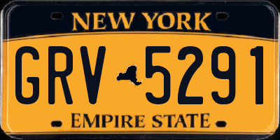NY license plate GRV5291