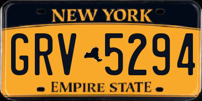 NY license plate GRV5294