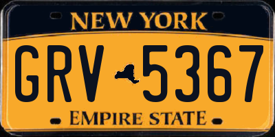 NY license plate GRV5367