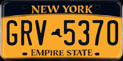 NY license plate GRV5370