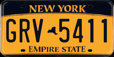 NY license plate GRV5411