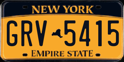 NY license plate GRV5415