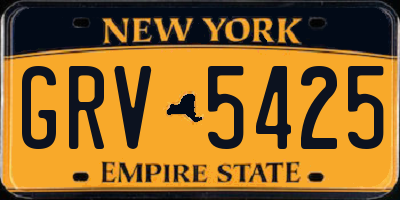 NY license plate GRV5425