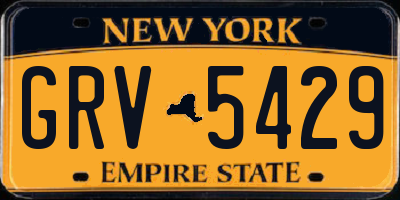 NY license plate GRV5429