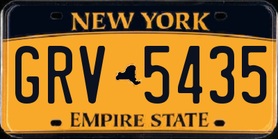 NY license plate GRV5435