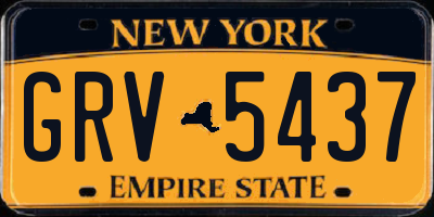 NY license plate GRV5437