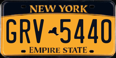 NY license plate GRV5440