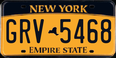 NY license plate GRV5468