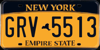 NY license plate GRV5513