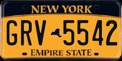 NY license plate GRV5542