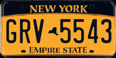 NY license plate GRV5543
