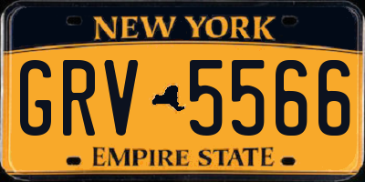 NY license plate GRV5566