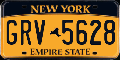 NY license plate GRV5628