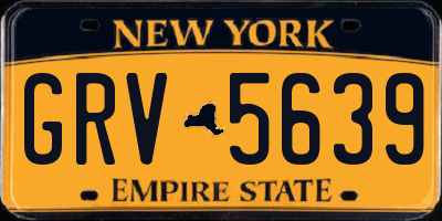 NY license plate GRV5639