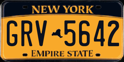 NY license plate GRV5642