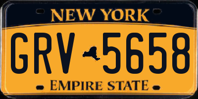NY license plate GRV5658