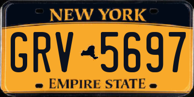 NY license plate GRV5697