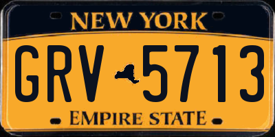 NY license plate GRV5713