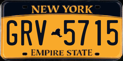 NY license plate GRV5715